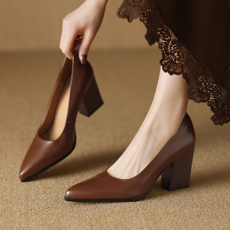 Zella Genuine Leather Heels