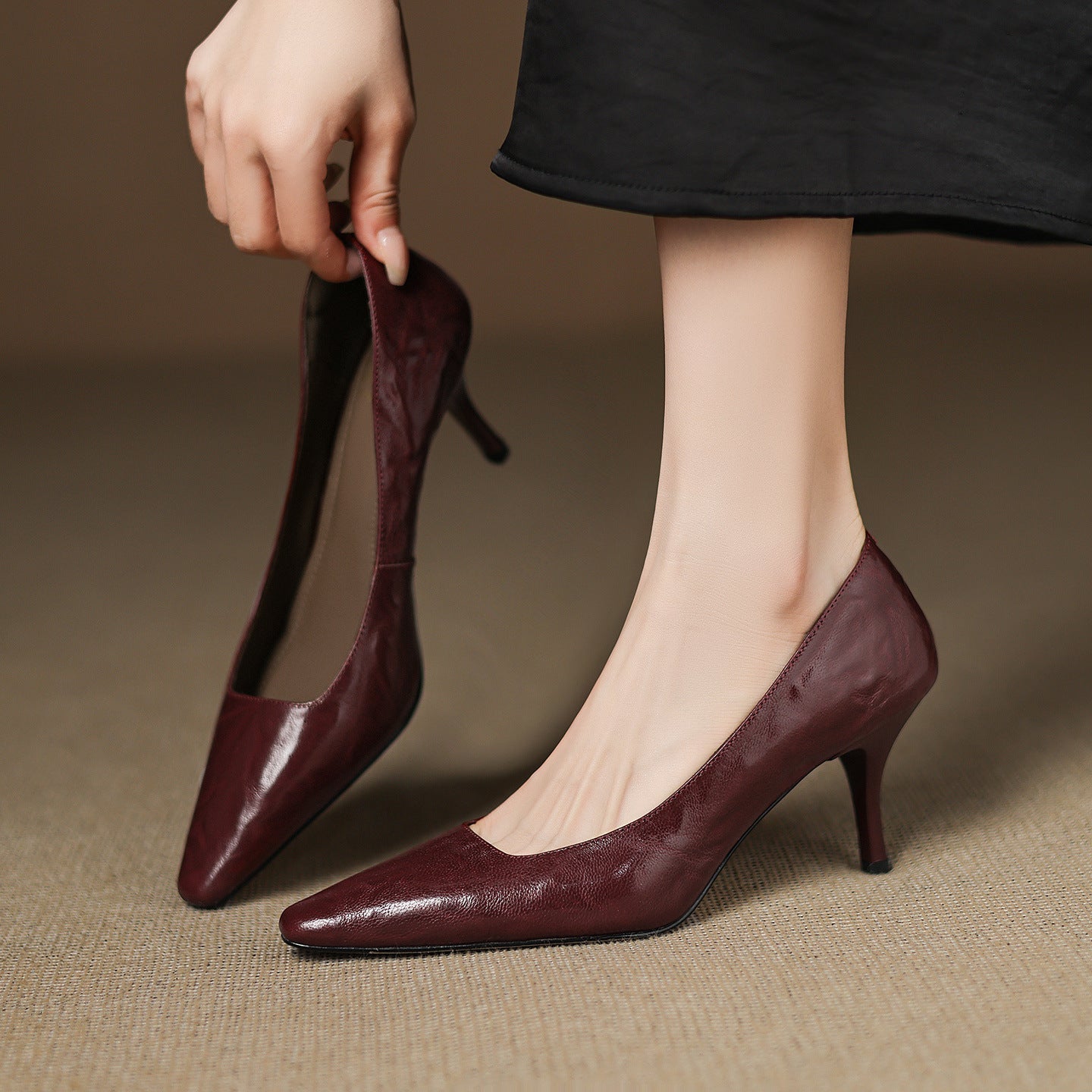 Zala Genuine Leather Heels