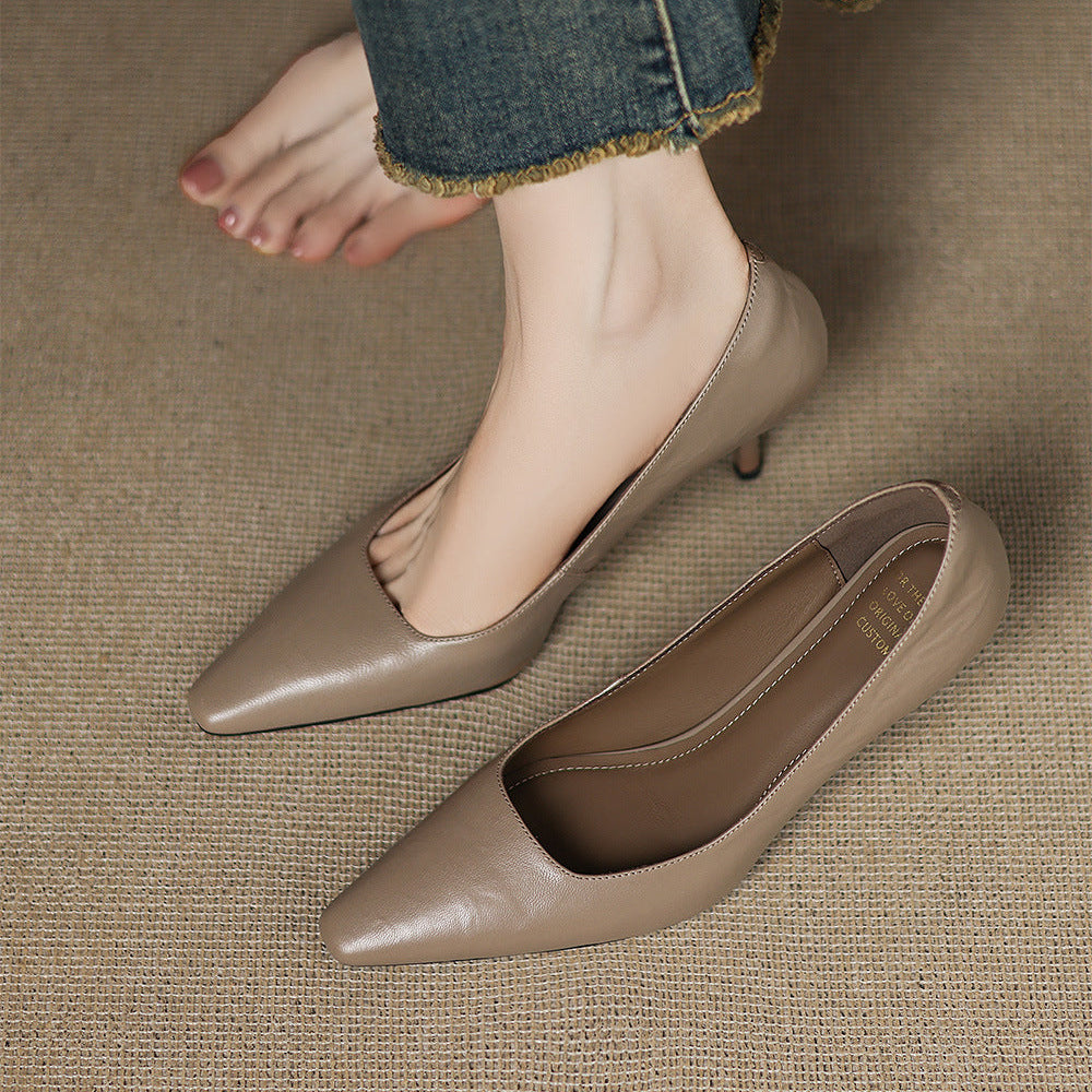 Zala Genuine Leather Heels