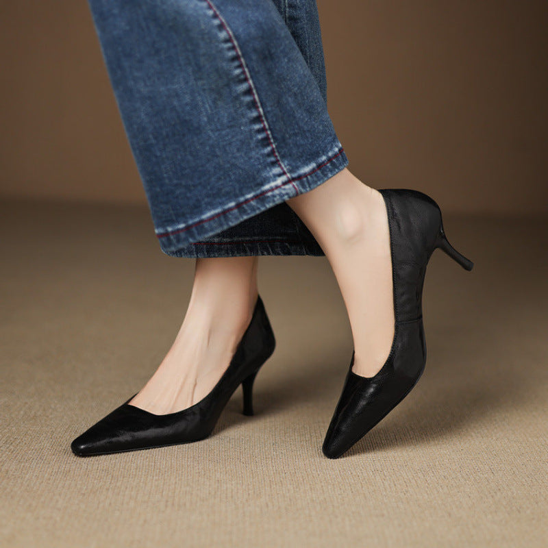 Zala Genuine Leather Heels