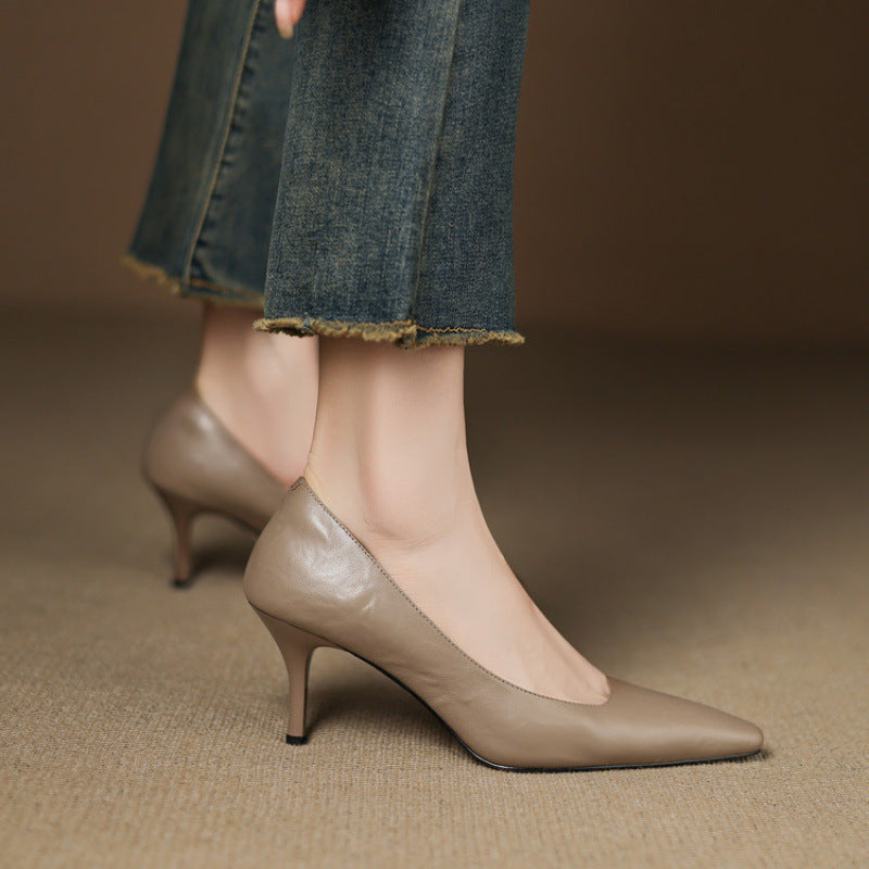 Zala Genuine Leather Heels