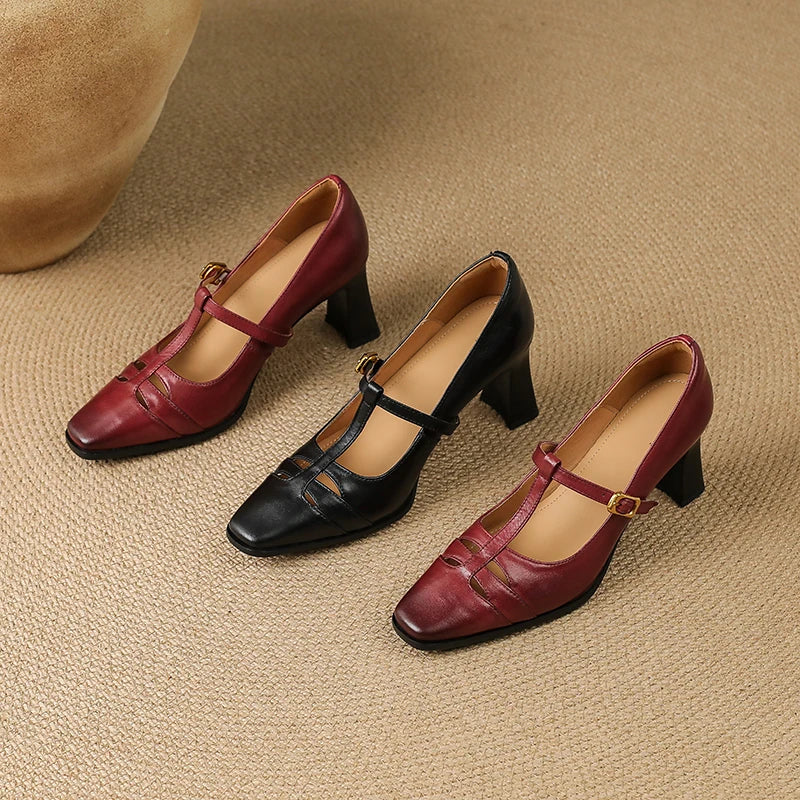 Tyla Genuine Leather Heels