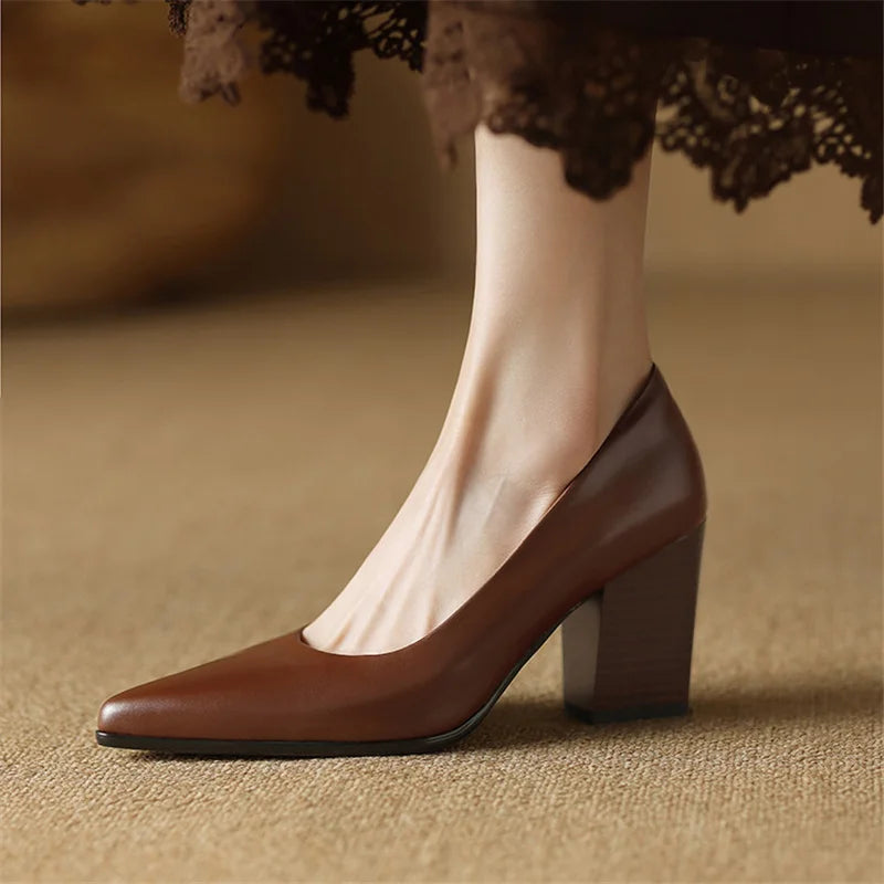 Zella Genuine Leather Heels