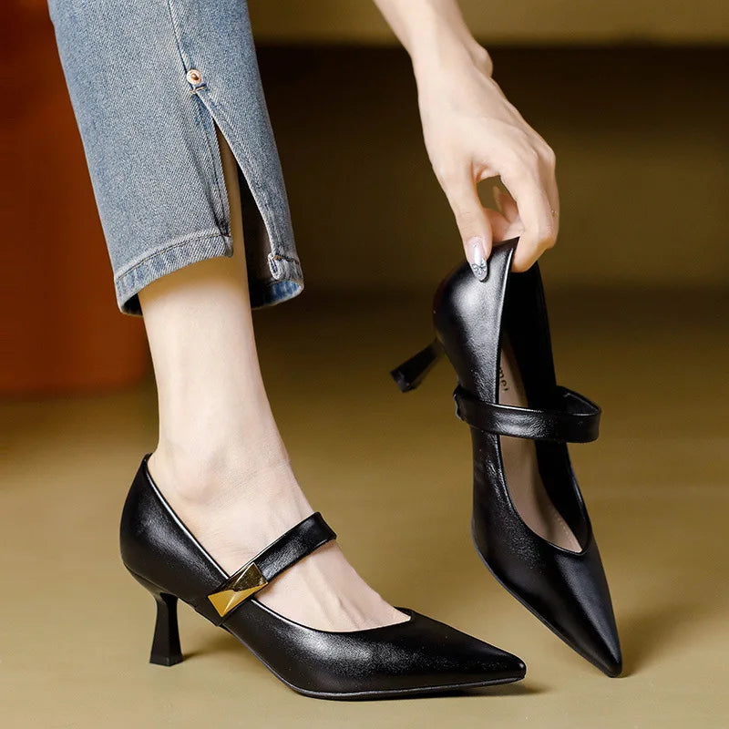 Melta Genuine Leather Heels