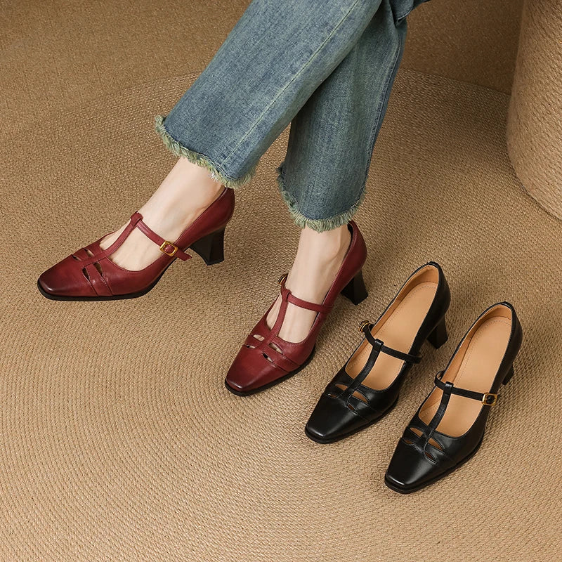 Tyla Genuine Leather Heels