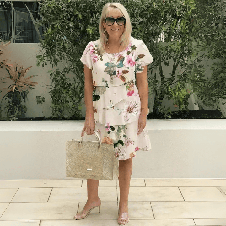 AGNES | ELEGANT RUFFLE CHIFFON DRESS