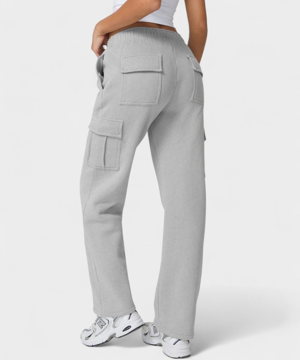 Alana | High-Waist Fleece Cargo Sweatpants