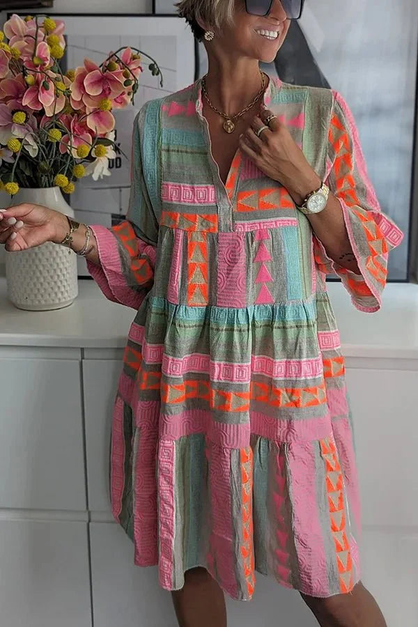 ANDREA | ELEGANT FLARE-SLEEVED DRESS