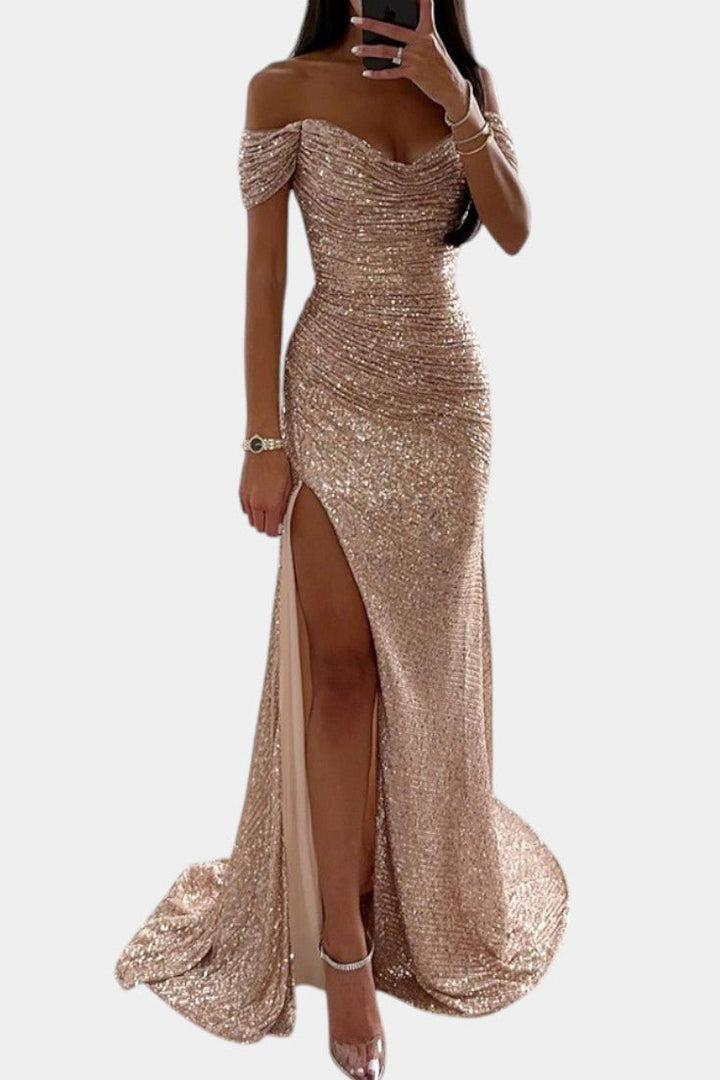 Ariel | Off-Shoulder Sequin Mermaid Gown