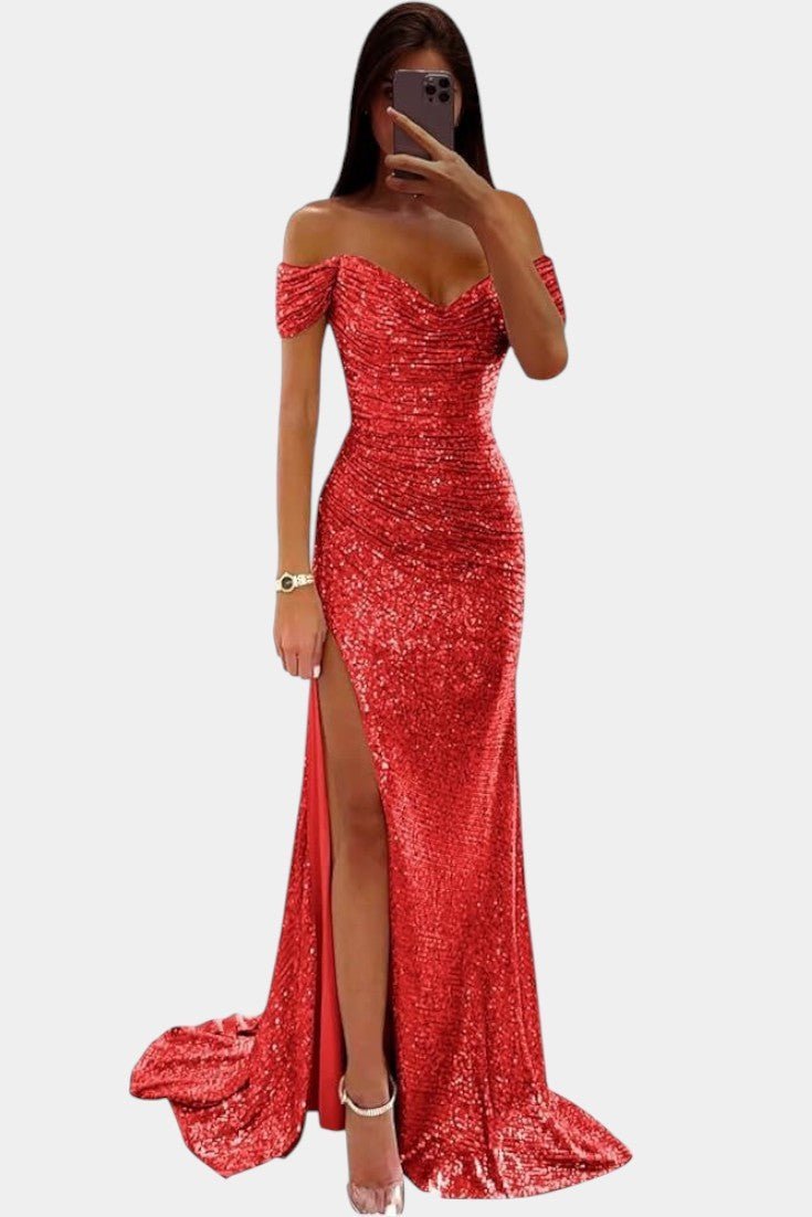 Ariel | Off-Shoulder Sequin Mermaid Gown