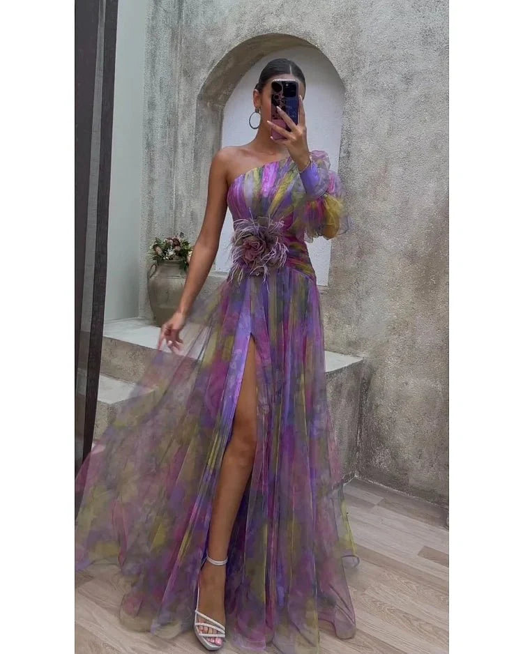 BEATRICE | ONE-SHOULDER LONG SLEEVE DRESS