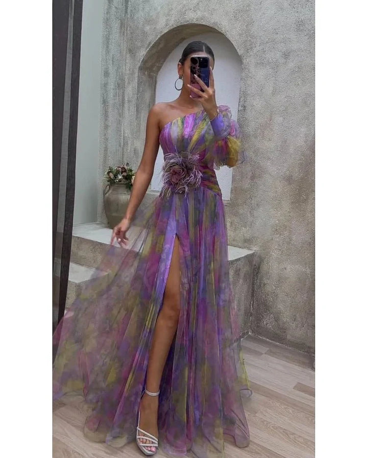 BEATRICE | ONE-SHOULDER LONG SLEEVE DRESS