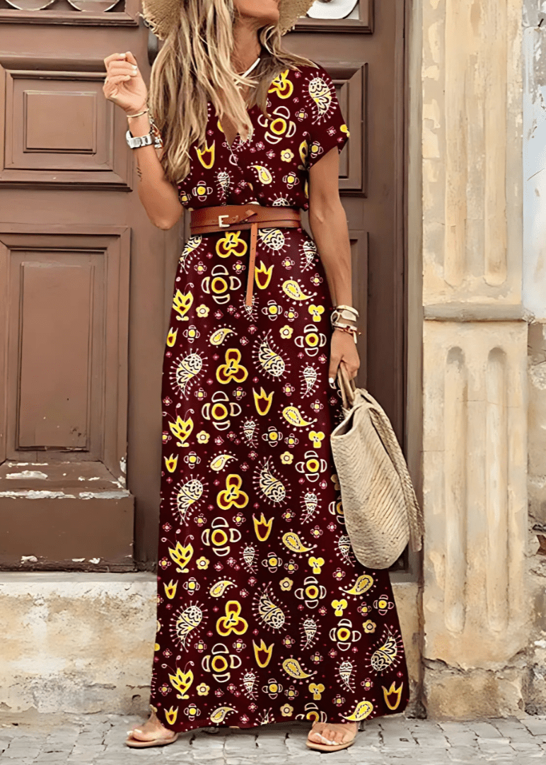 BRIANE | EFFORTLESS GRACE IN A PAISLEY MAXI DRESS