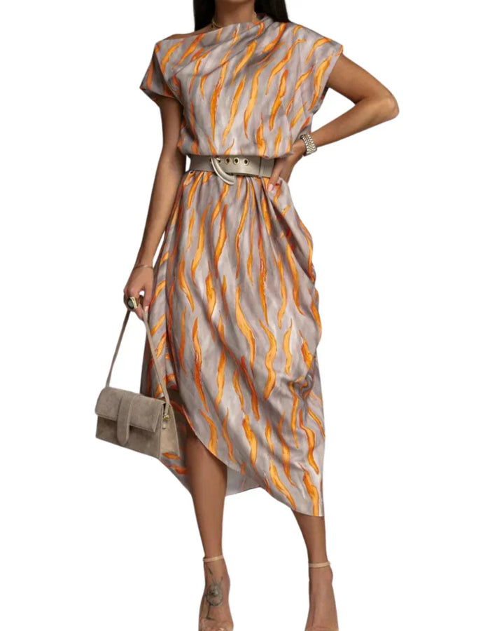 CHARMIE | ASSYMETRICAL SATIN DRESS