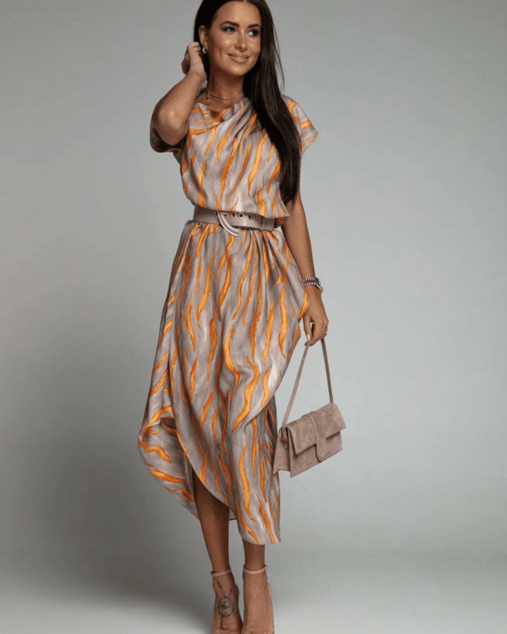 CHARMIE | ASSYMETRICAL SATIN DRESS