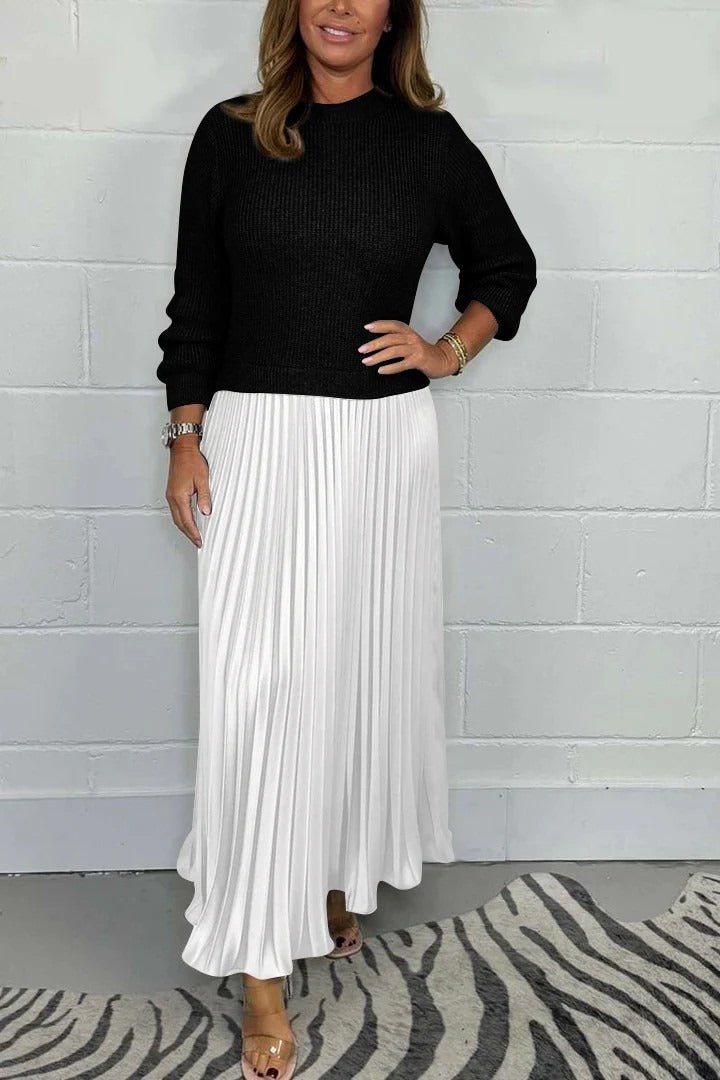 Claudia | Jersey Top and Pleated Skirt