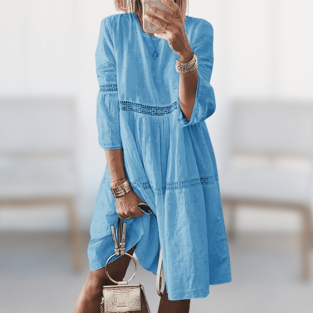 CORA | EMBROIDERED SUMMER LACE DRESS