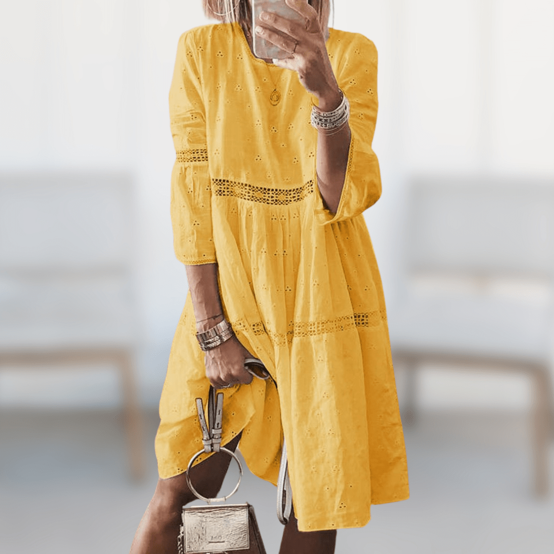 CORA | EMBROIDERED SUMMER LACE DRESS