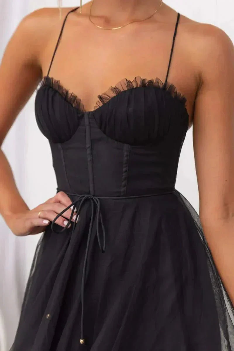 Eileen | Corset Tulle Midi Dress
