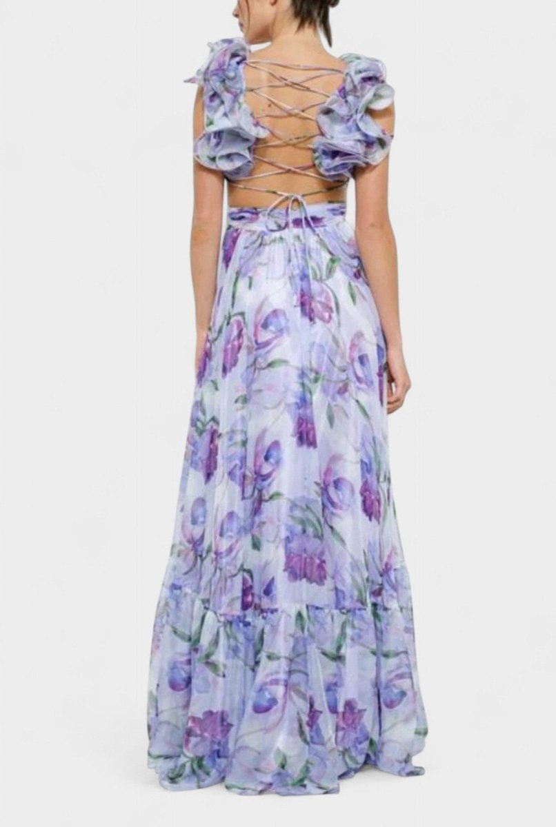 Elise | Backless Printed Maxi Dress