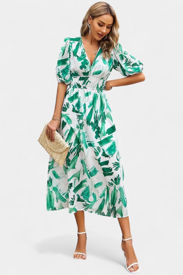 Georgina | V-Neck Floral Midi Dress