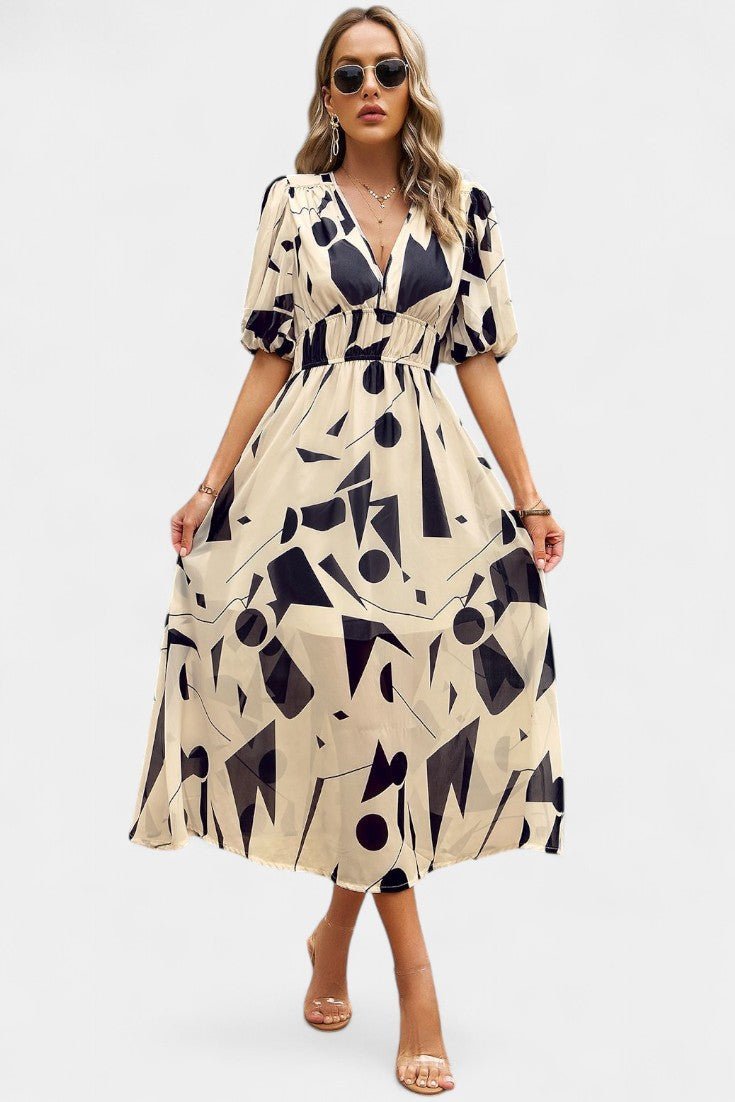 Georgina | V-Neck Floral Midi Dress