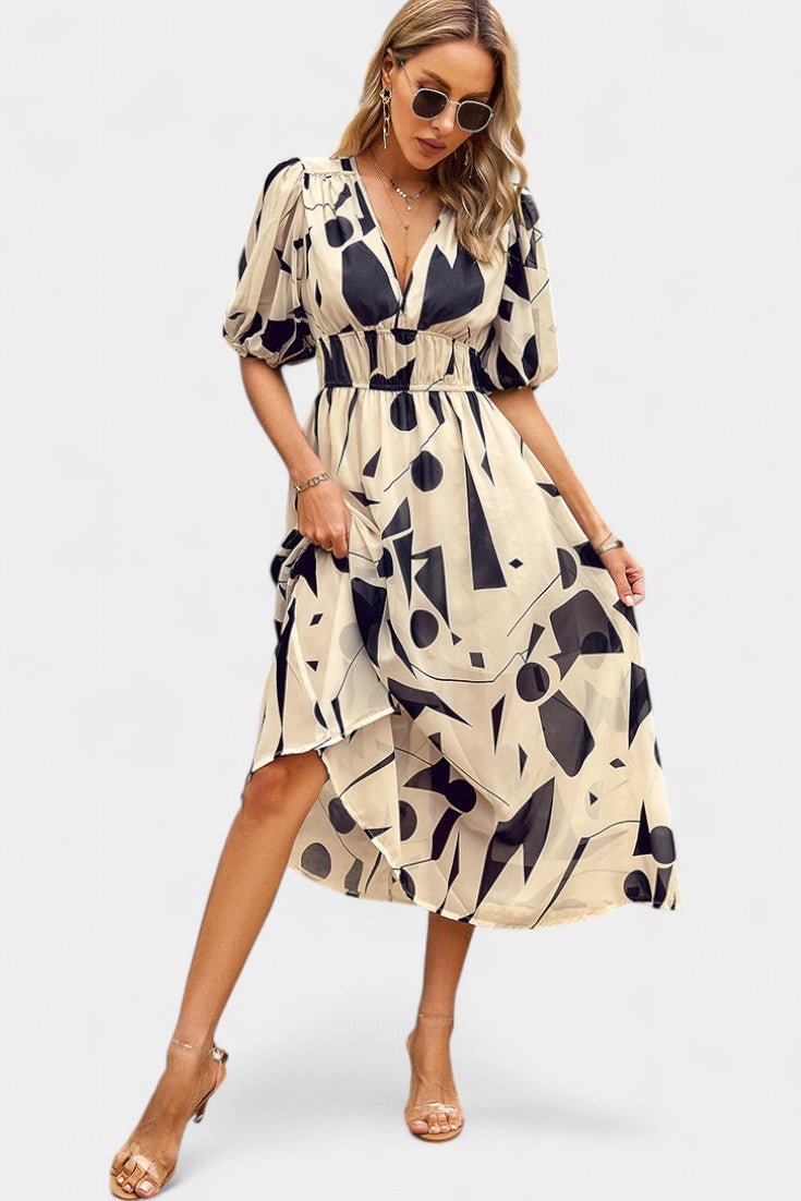 Georgina | V-Neck Floral Midi Dress