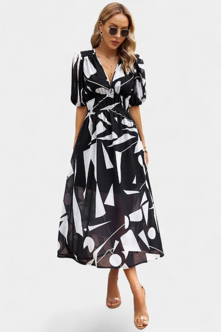 Georgina | V-Neck Floral Midi Dress