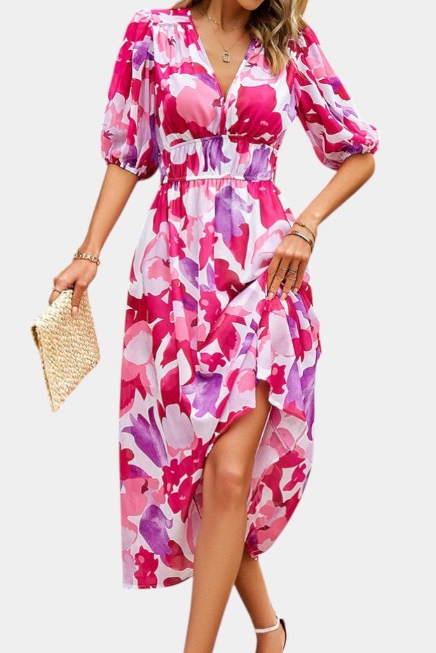 Georgina | V-Neck Floral Midi Dress