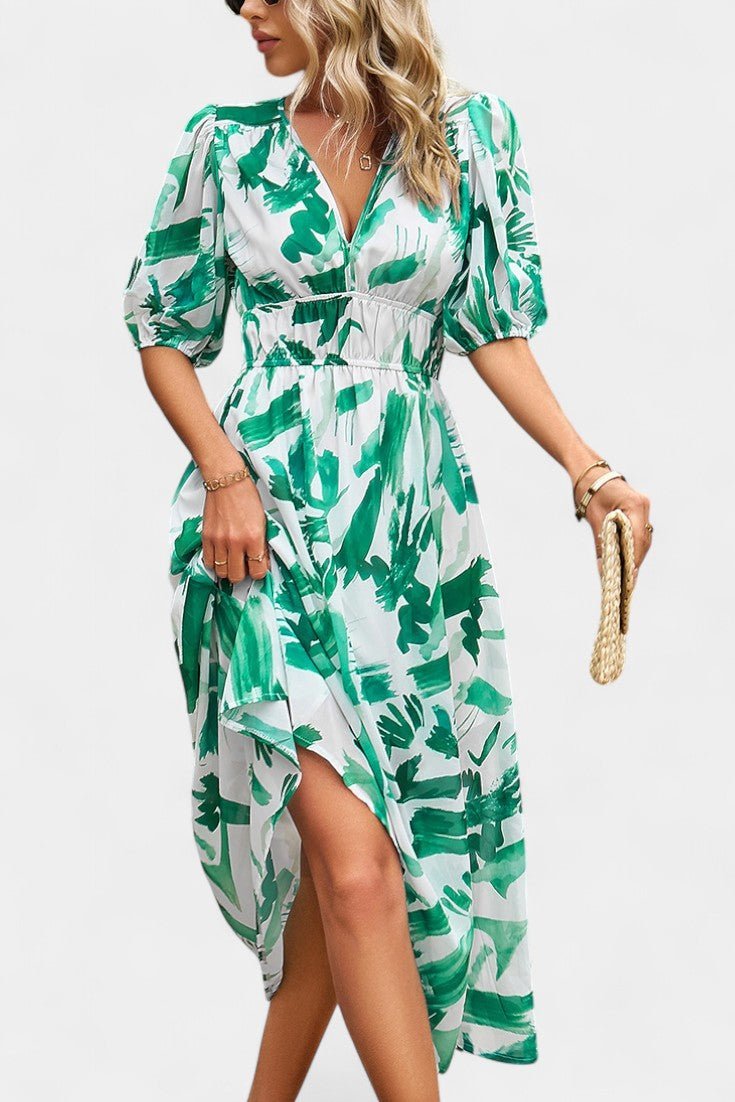 Georgina | V-Neck Floral Midi Dress