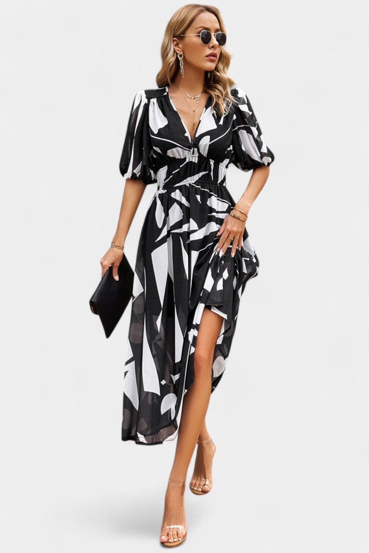 Georgina | V-Neck Floral Midi Dress