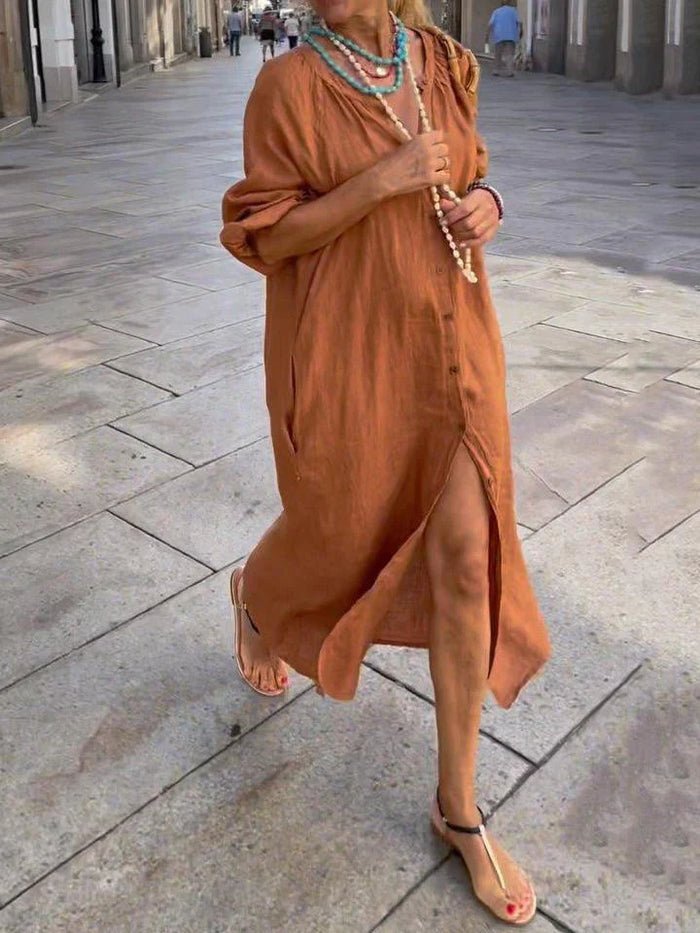 GRACE | CASUAL LONG BUTTONED DRESS