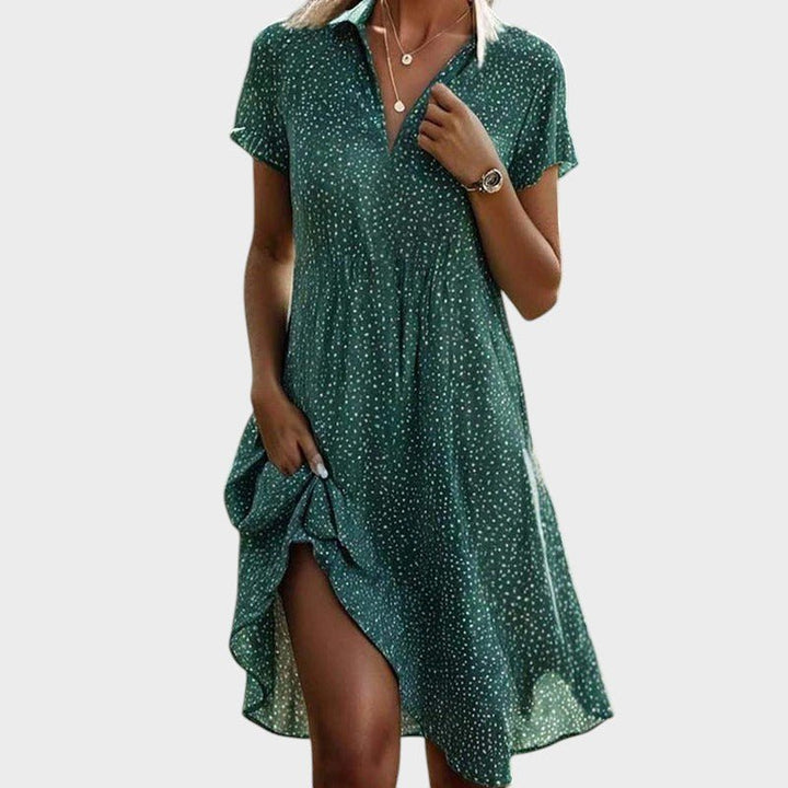 GWYN | POLKA DOT MIDI DRESS