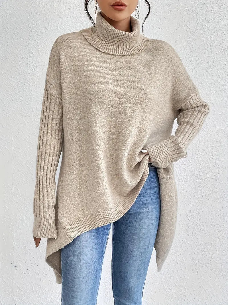LAORA | Sweater with Long Sleeves and High Collar