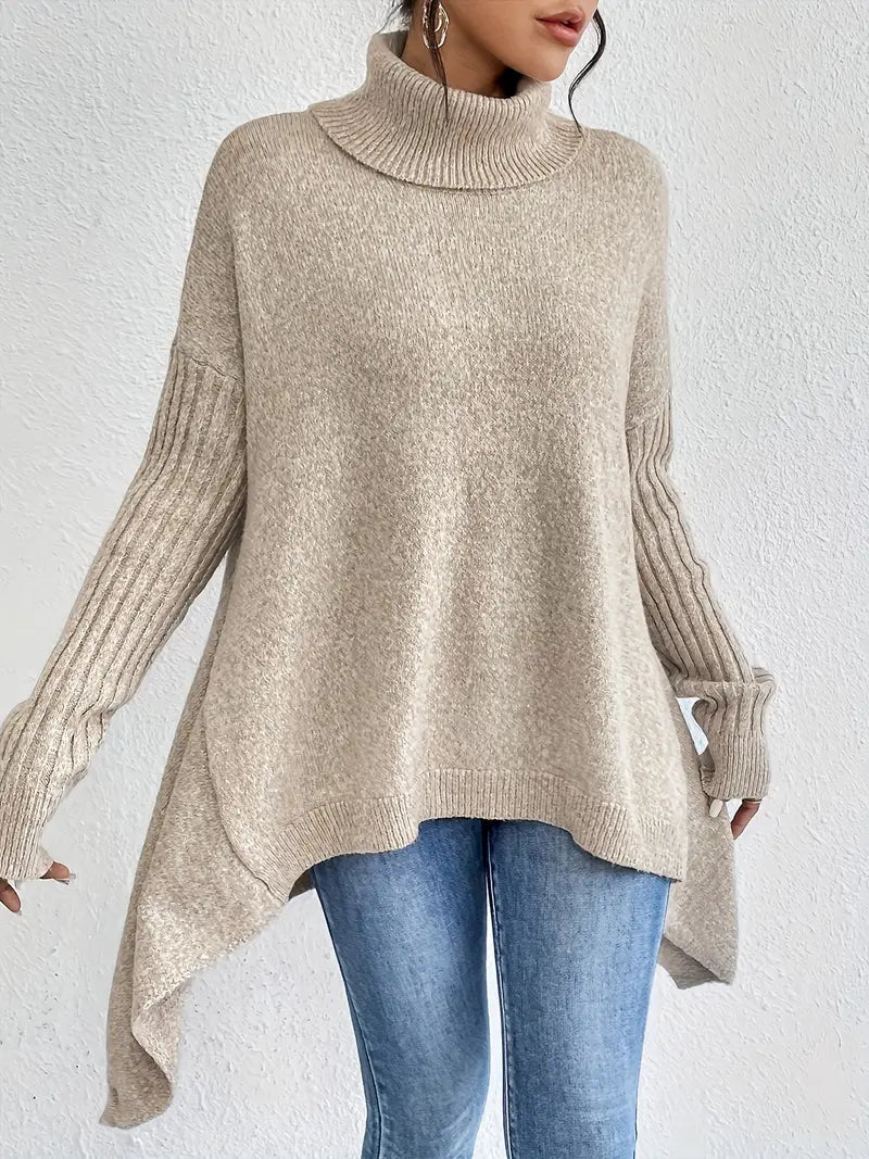 LAORA | Sweater with Long Sleeves and High Collar