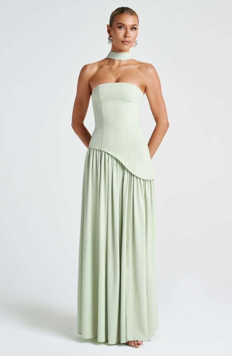 Maliyah | Dropped Waist Chiffon Maxi Dress