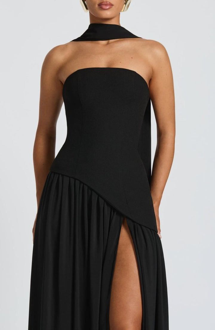 Maliyah | Dropped Waist Chiffon Maxi Dress