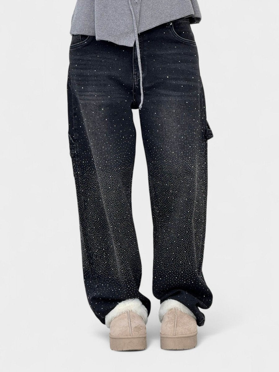 Mary | Diamond-Embellished Balloon Jeans