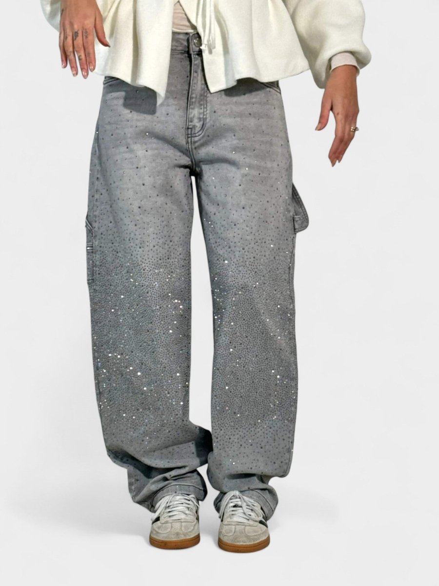 Mary | Diamond-Embellished Balloon Jeans