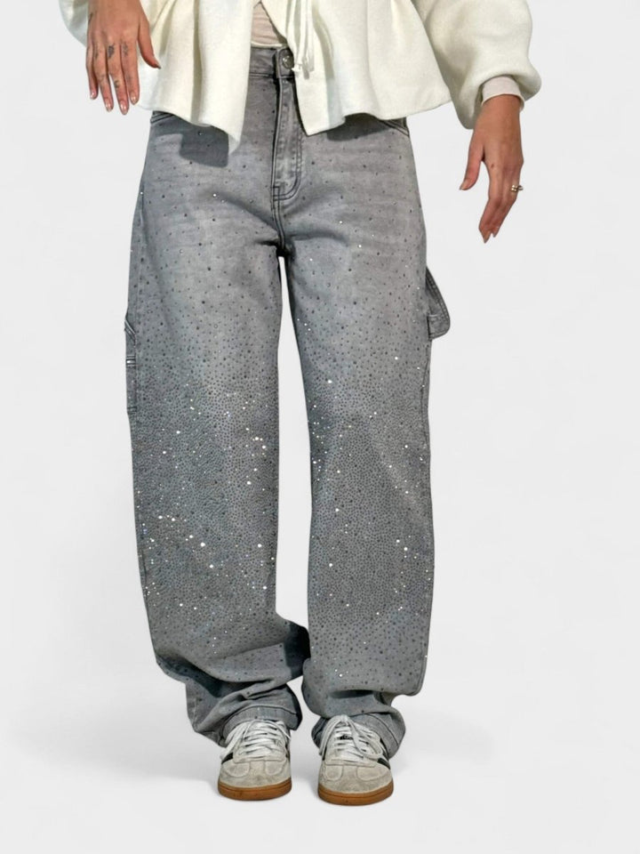 Mary | Diamond-Embellished Balloon Jeans