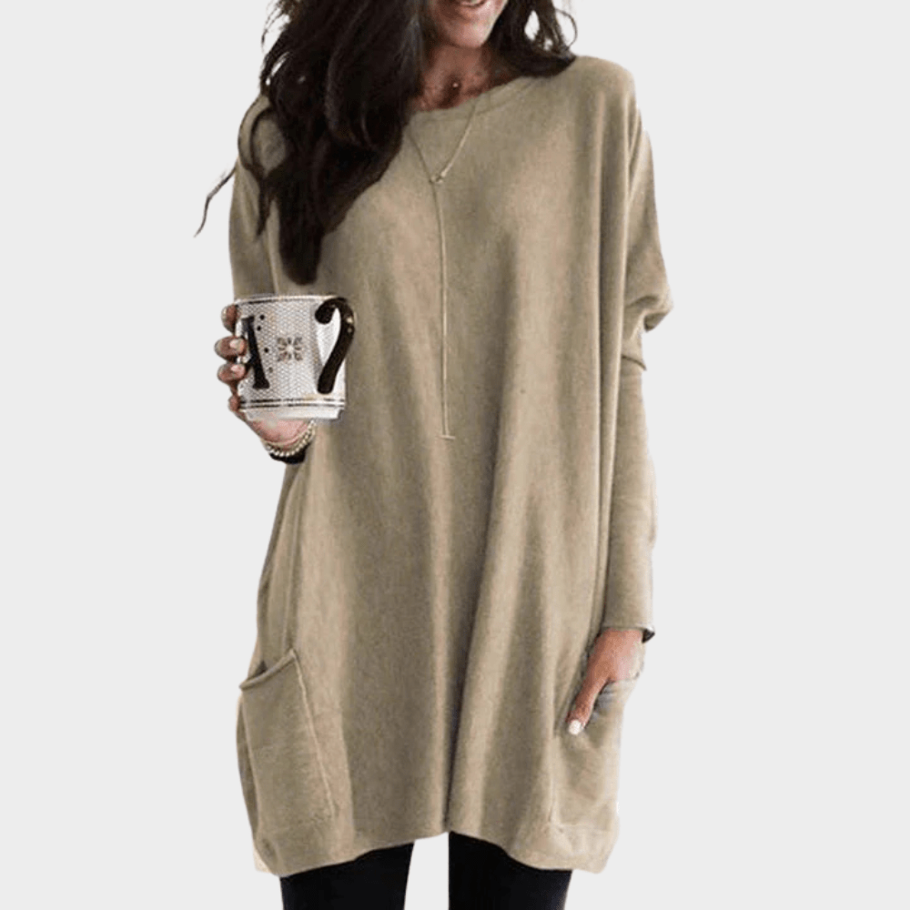 Mia | Long-Sleeved Tummy-Covering Midi Dress