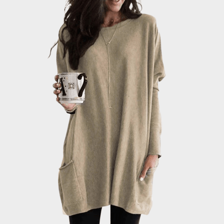 Mia | Long-Sleeved Tummy-Covering Midi Dress