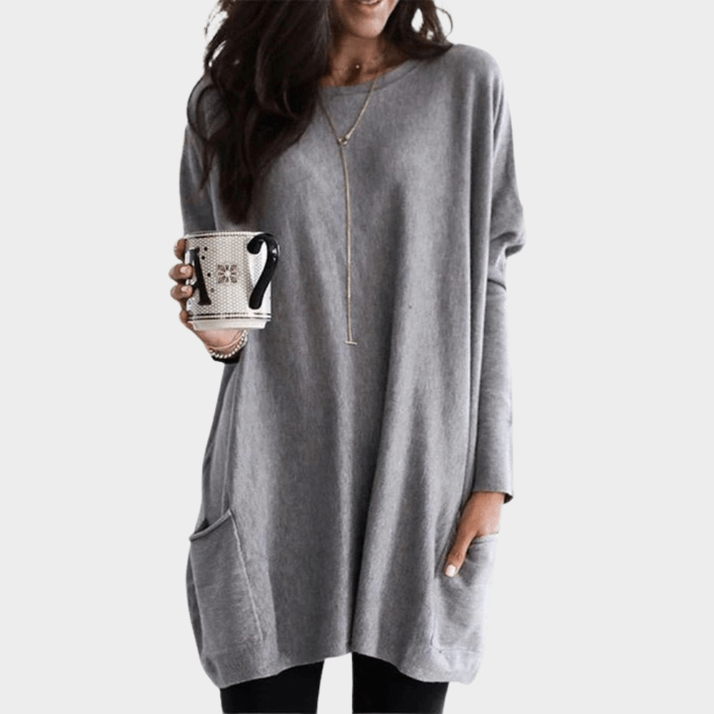 Mia | Long-Sleeved Tummy-Covering Midi Dress