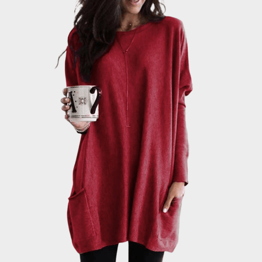 Mia | Long-Sleeved Tummy-Covering Midi Dress