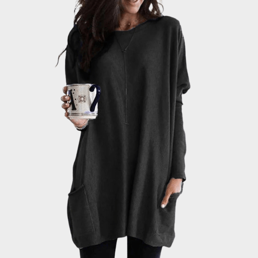 Mia | Long-Sleeved Tummy-Covering Midi Dress