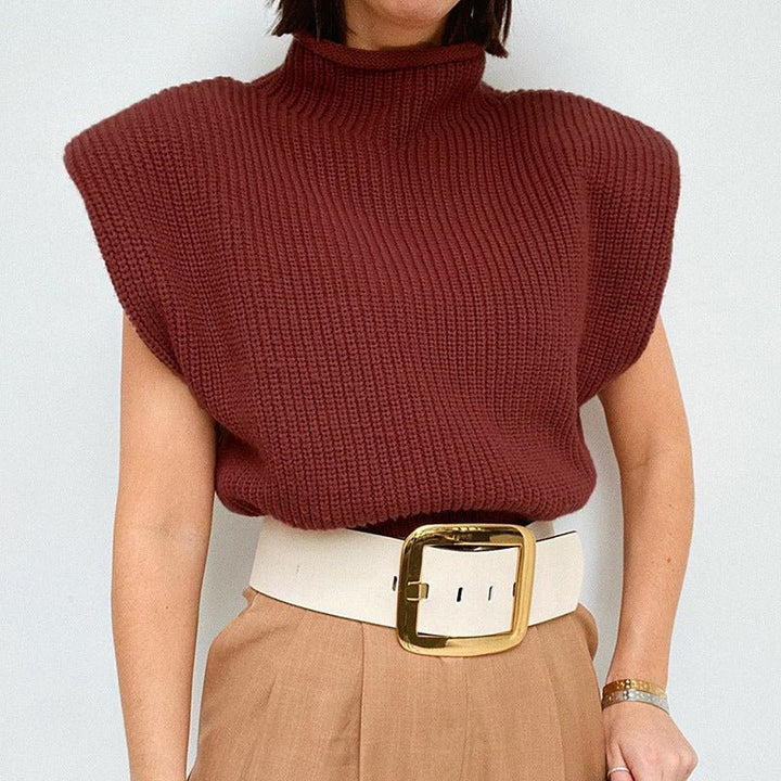 Noémi™ | Short Sweater with High Neck – Refinement and Simplicity
