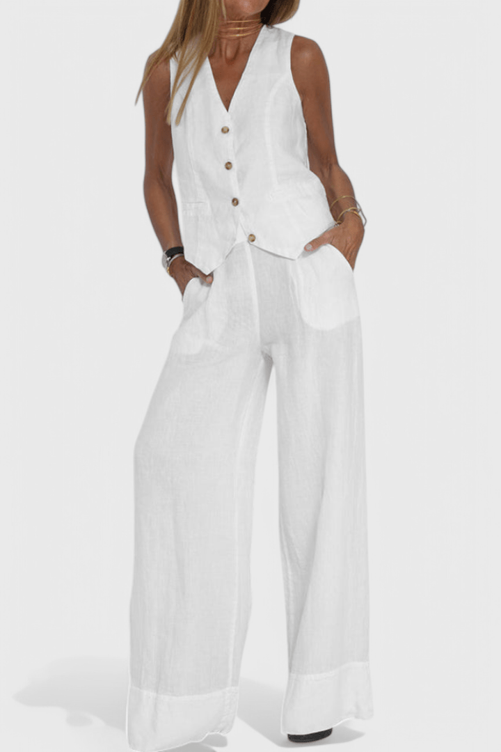 Nora | Classic Cotton Short Sleeve Blouse