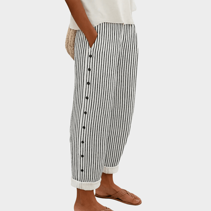 REA | COMFORTABLE STRIPED CASUAL PANTS