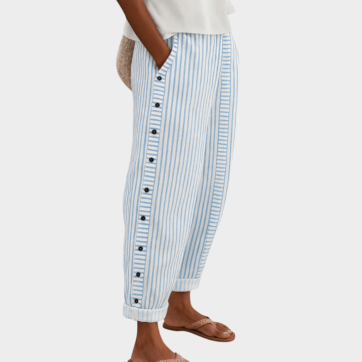 REA | COMFORTABLE STRIPED CASUAL PANTS
