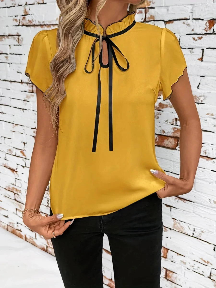 ROSEMARY | ELEGANT FLUTTER SLEEVES BLOUSE